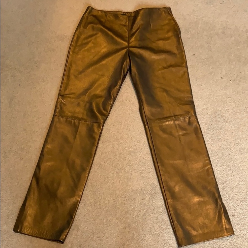 Danier leather pants in Bronze/gold finish